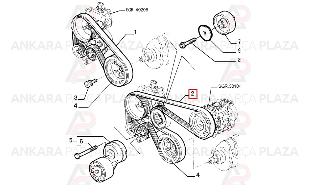 Alfa 145, 146, 147, 156, 166 Kanallı Kayış 6Pk1973 Gates