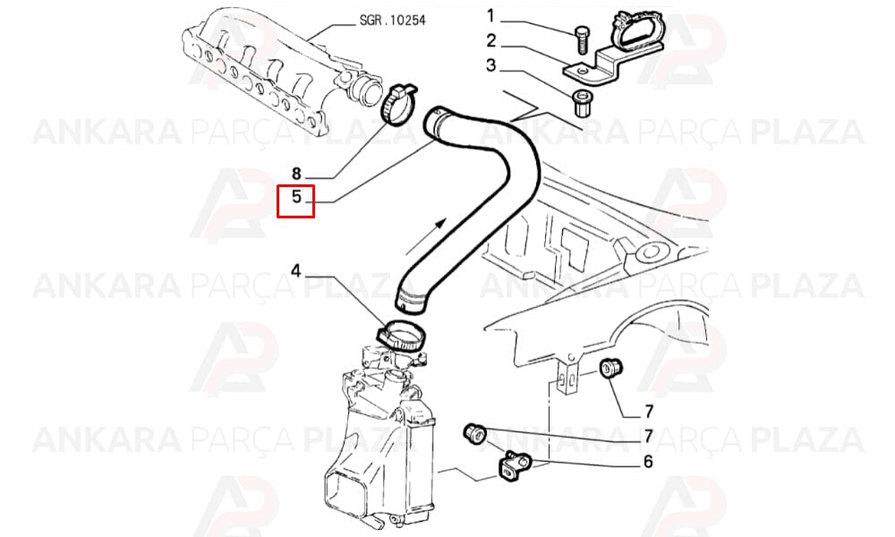 Turbo Hortumu Alfa Romeo 156 1.9Jtd 1997 >