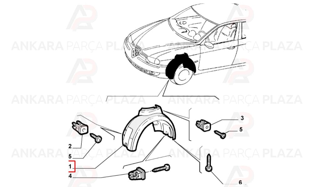 Alfa Romeo 156 Ön Çamurluk Davlumbazı Sol 1997 - 2001 Arası Meydan