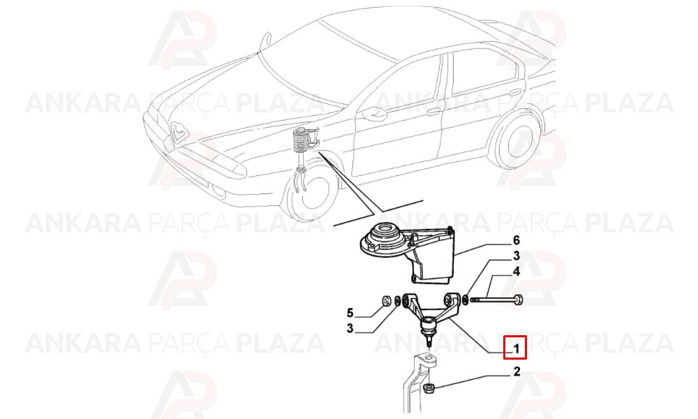 Ön Sağ Üst Tabla Salıncak Alfa Romeo 166 1998 >
