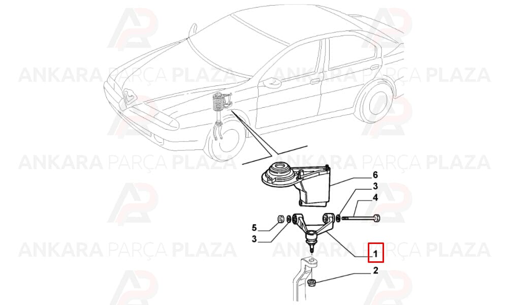 Ön Sol Üst Tabla Salıncak Alfa Romeo 166 1998 >