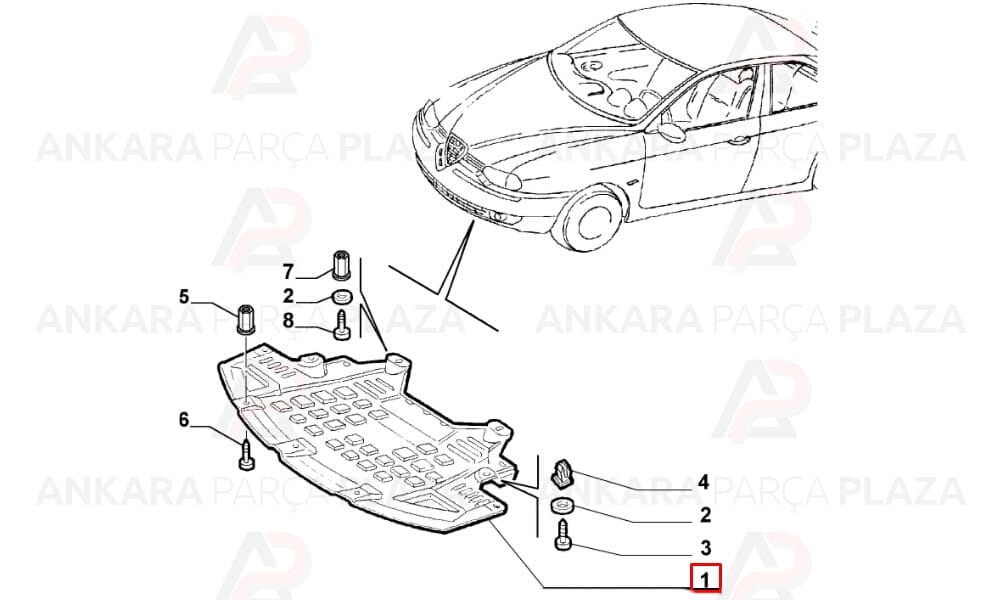 Alfa 156 98 - 03 Karter Muhafaza Plastiği Sert Plastik 60669268
