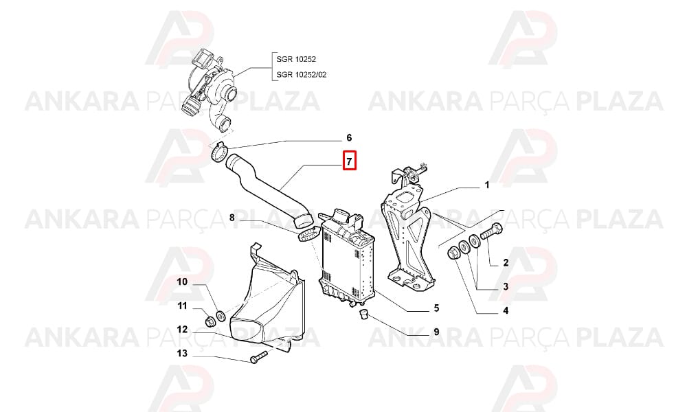 Turbo Hortumu Alfa Romeo 156 1.9 Jtd