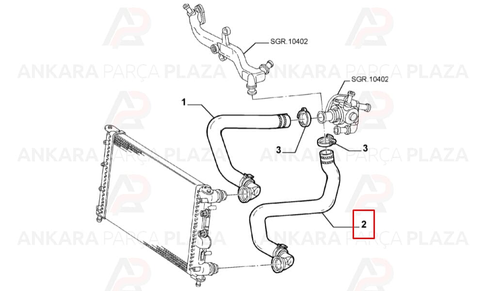 Radyatör Alt Hortumu Alfa Romeo 156 1.6 16V