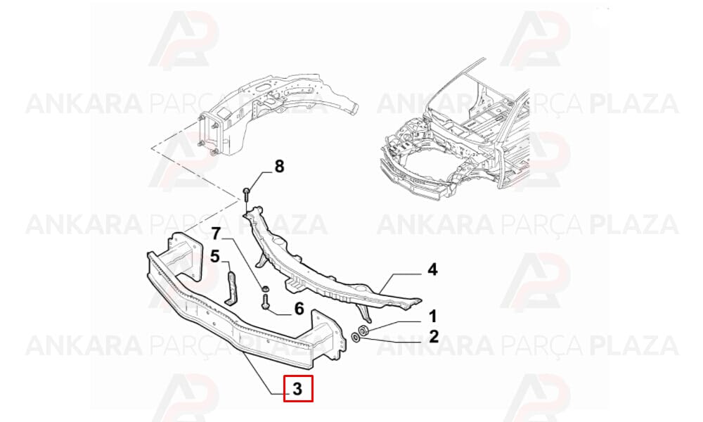 Alfa 159 Tampon Bağlantı Demiri Ön 2006 - 2011 Meydan