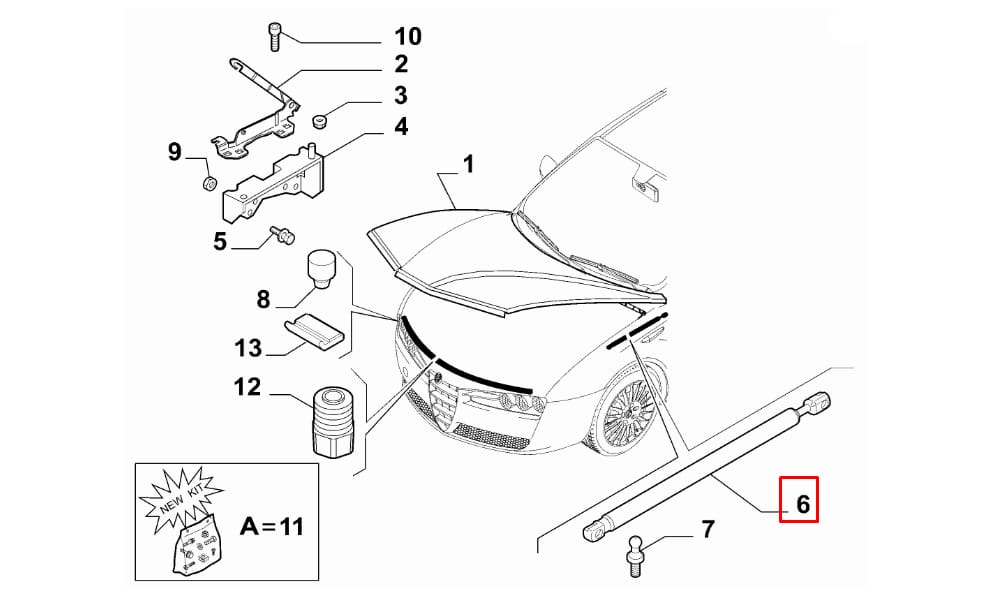 Motor Kaput Amortisörü Alfa Romeo 159 2000 >