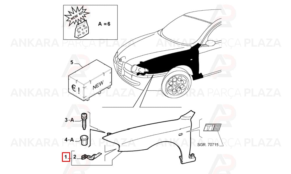 Alfa Romeo 147 Ön Çamurluk Sol 2000 - 2010 Arası Meydan