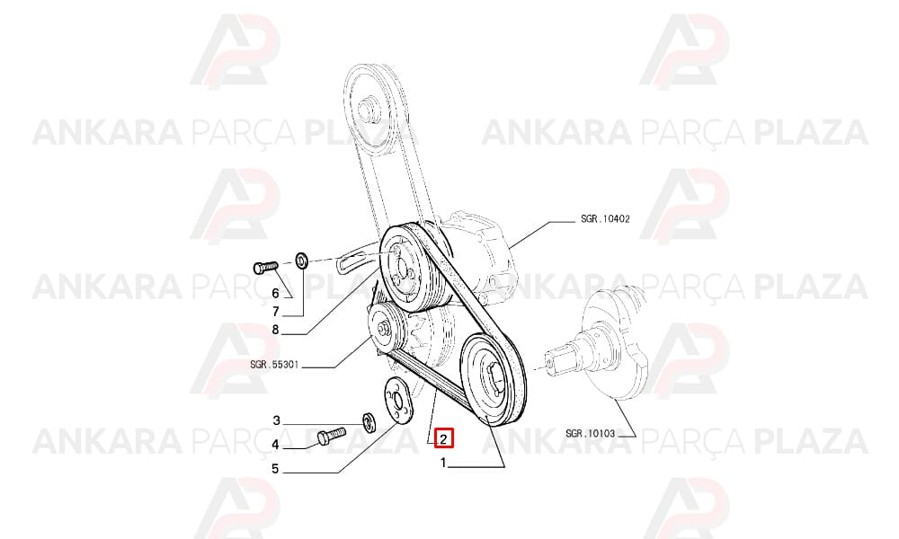 Alfa 145, 146, 155 Kanallı Kayış Gates
