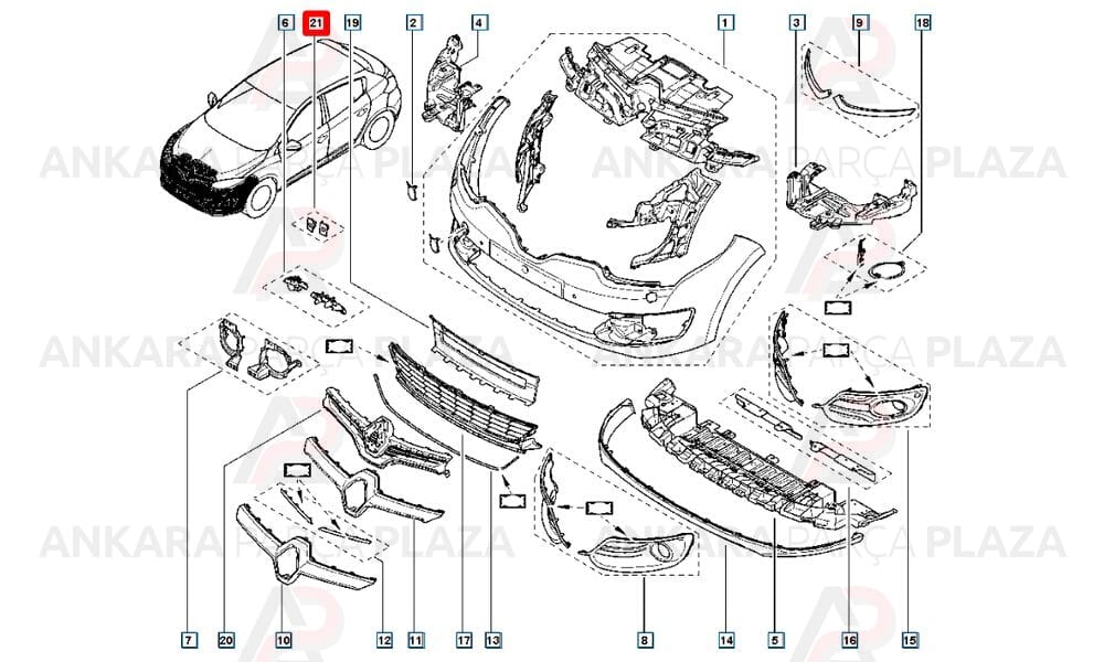 Fluence Tampon Bağlantı Ayağı Ön Orijinal 620108666V