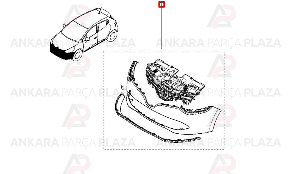Clio 4 Ön Tampon HB 2013 - 2015 Arası Astarsız 620220826R Meydan