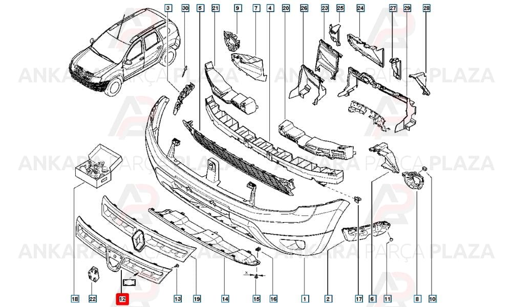 Duster 10 - 14 Ön Panjur Dış Nikelajlı 620780003R
