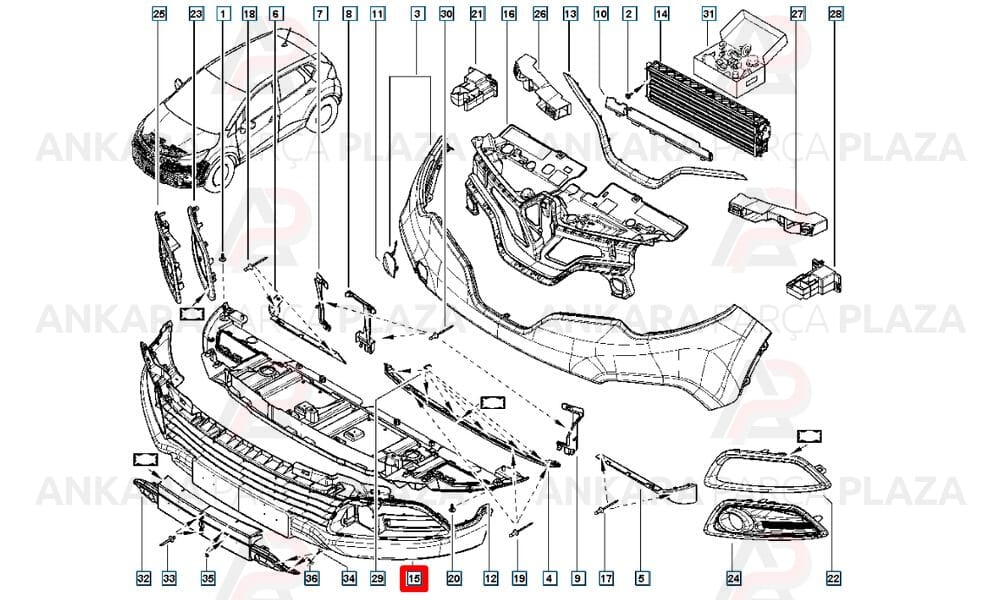 Captur Tampon Izgarası Ön Alt Orijinal 620843072R