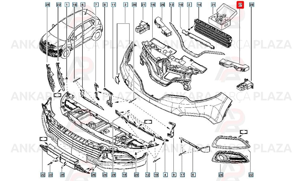 Captur Tampon İç Destek Plastiği Ön Sol 2013 - 2019 Meydan