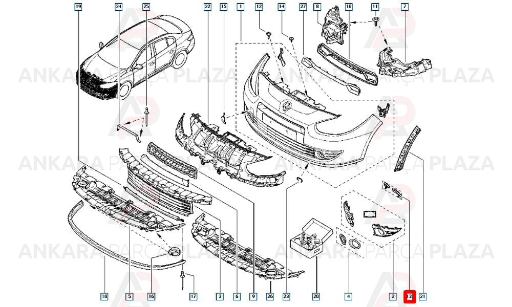 Fluence Tampon Bağlantı Ayağı Ön Sağ Sol 2009 - 2012 Meydan
