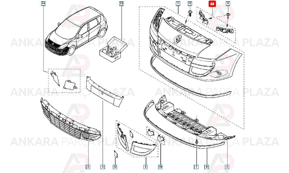 Megane Scenic 3 Tampon Bağlantı Ayağı Ön Sağ Meydan