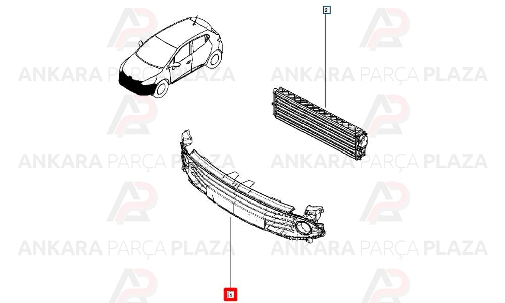 Clio Hatchback Tampon Izgarası Ön 2013 - 2016 Meydan
