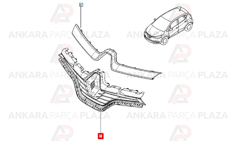 Renault Captur 13 - 17 Ön Panjur İç Gövde 623102335R