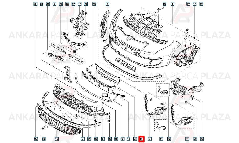 Megane 3 Hb 12 - 13 Ön Tampon Panjuru İç 623121799R