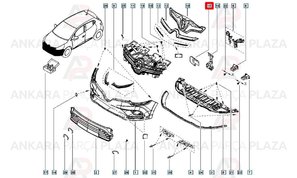Ön Plakalık Renault : Clio Hb 2016> 623125242R