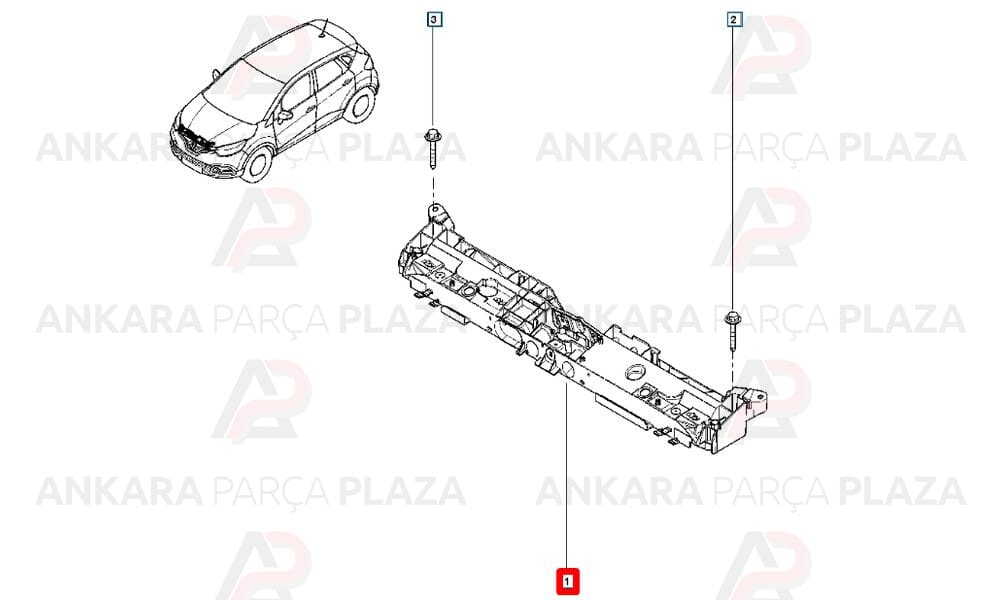 Captur Clio Motor Ön Paneli Üst 2013 - 2019 Meydan