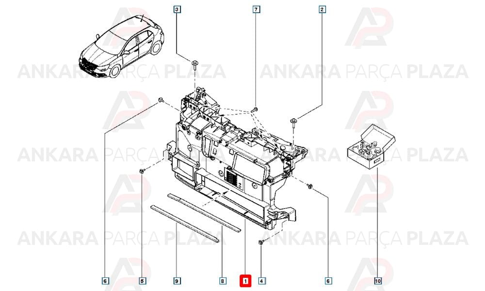 Megane 4 16 - 20 Ön Panel Komple Plastik Sacsız 625007413R