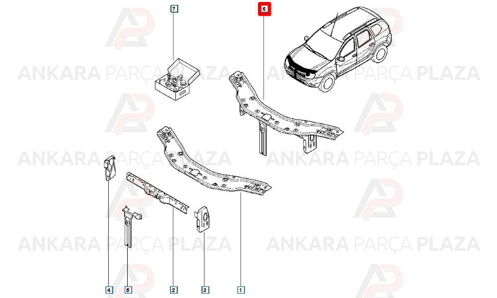 Duster 10 - 13 Ön Panel Siyah Boyalı 625044050R