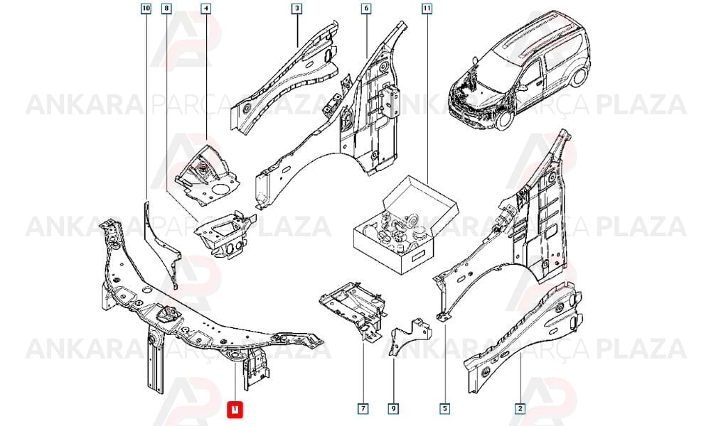 Lodgy 12 - 20 Ön Panel Siyah Boyalı 625049610R