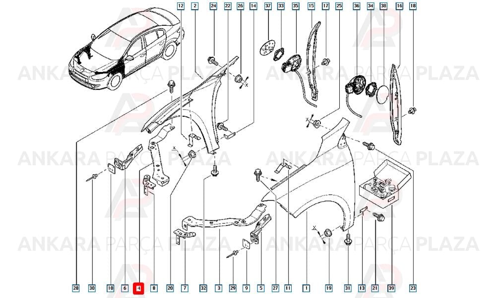 Grand Megane Scenic 3 10 - 13 Ön Panel Yan Parça Sağ Meydan