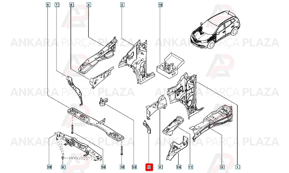 Kadjar Şasi Sacı Ön Orijinal 6251397995R