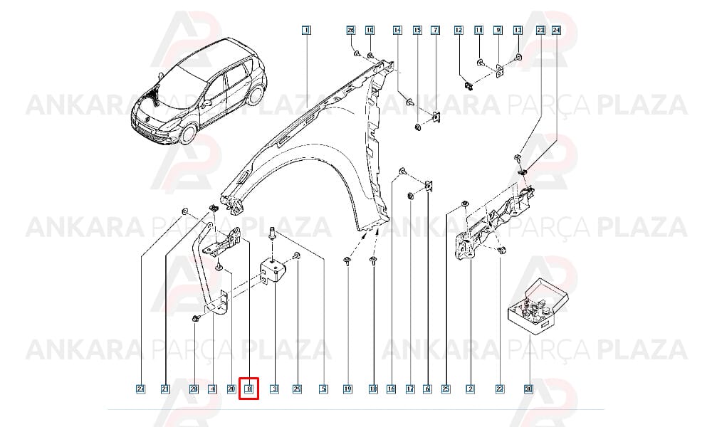 Megane 3 Sağ Far Suportu 625603283R