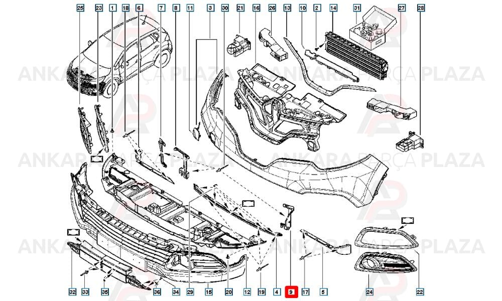 Captur Tampon Bağlantı Ayağı Ön Sol 2013 - 2019 Meydan