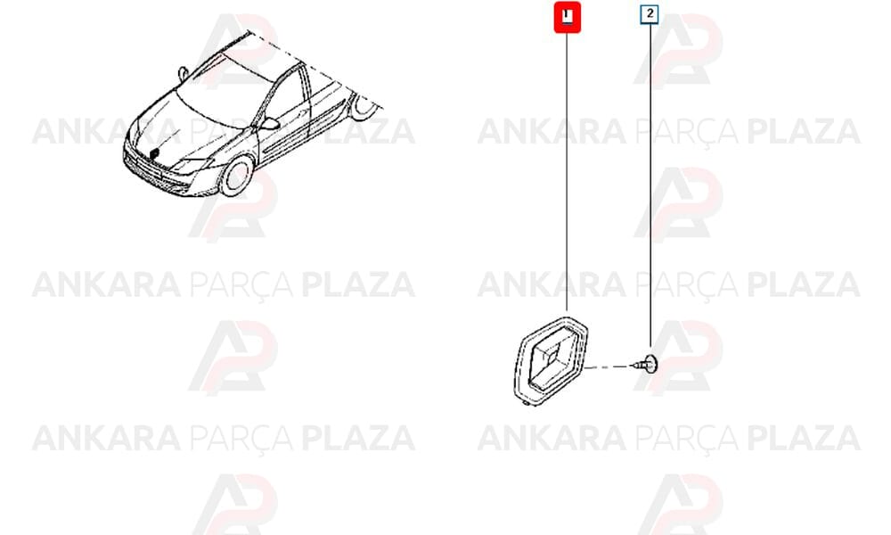 Ön Logo - Monogram Panjur Arması Laguna 3 628900014R