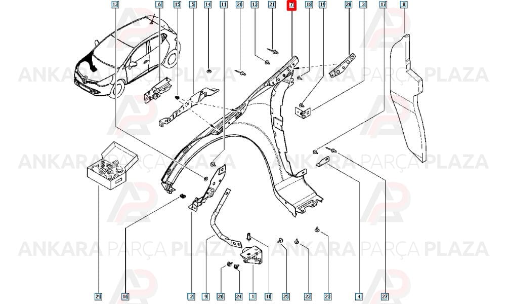 Clio 4 Ön Çamurluk Sağ 2013 - 2018 Arası Hatchback Meydan