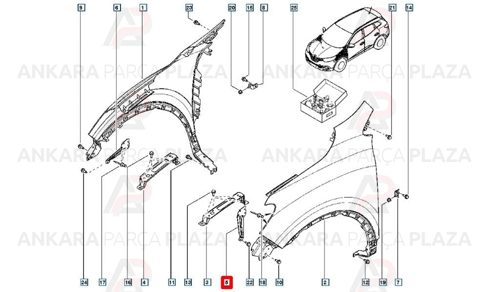 Kadjar Ön Tampon Bağlantı Braketi Sol 631432379R
