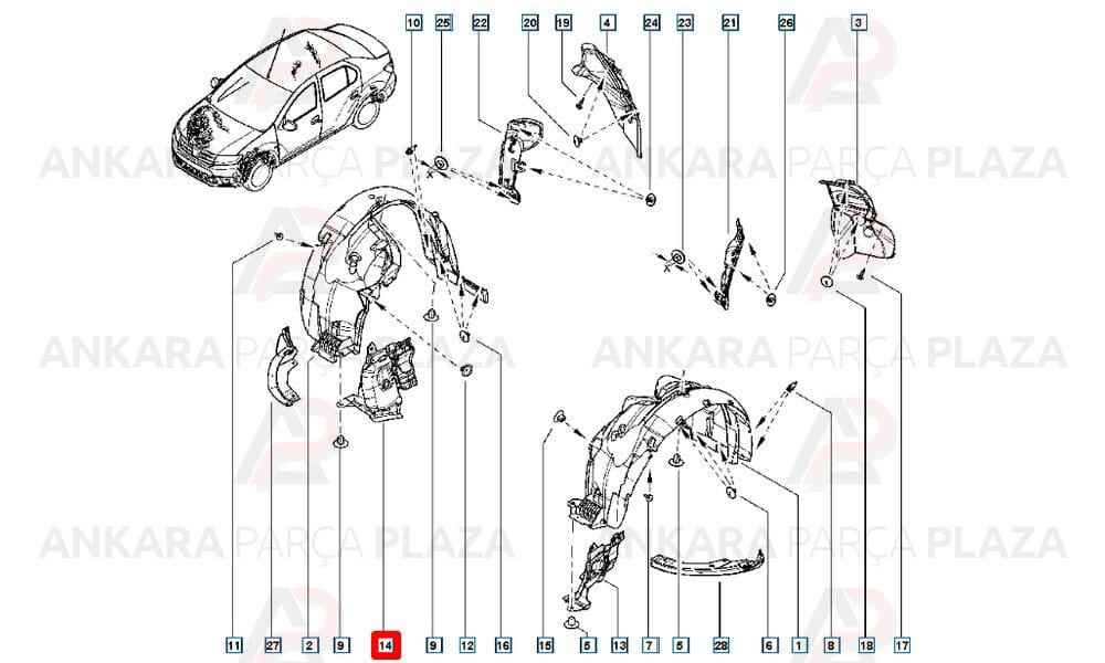 Clio Symbol Şase Bakaliti Ön Sağ 2013 - 2020 Meydan