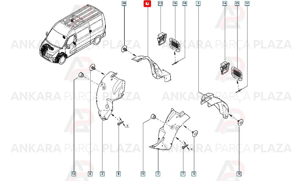 Master 3 Ön Çamurluk Davlumbazı Önün Arkası Sağ 2011 - 2022 Arası Sodsan