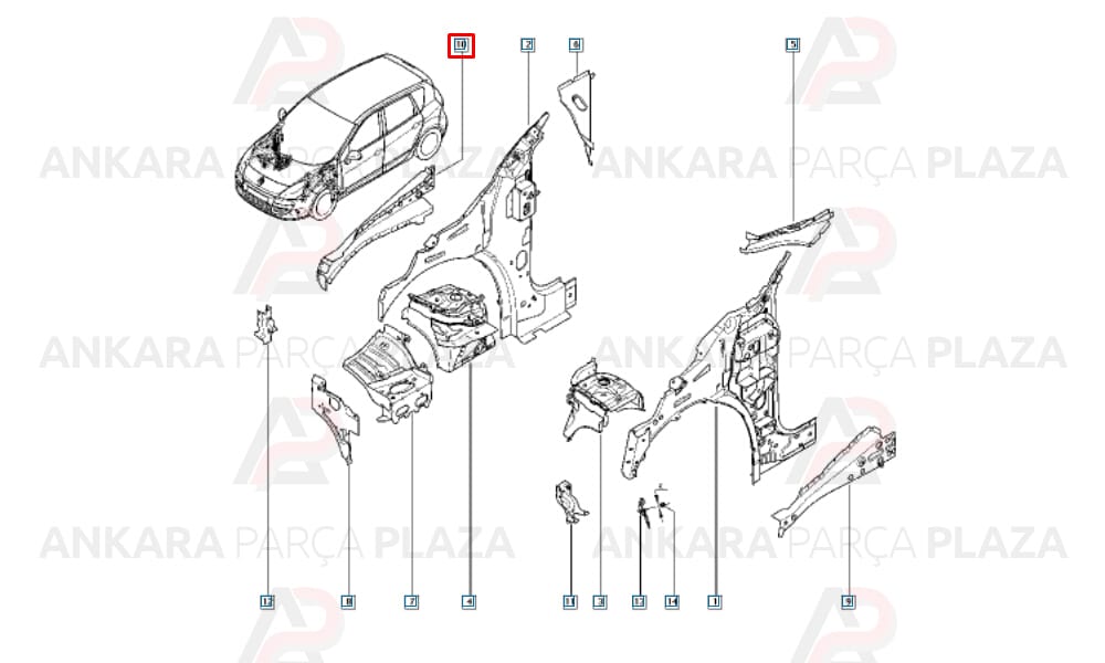 Megane Scenic 3 Ön Direk Sacı Takviyesi Sağ 641107790R