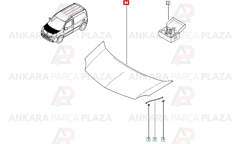 Kangoo 14 - 18 Motor Kaputu 651001209R