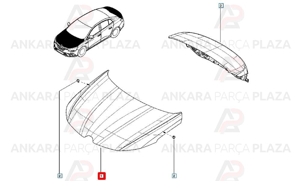 Megane 4 16 - 20 Motor Kaputu İceli - Çekomastikli 651005574R