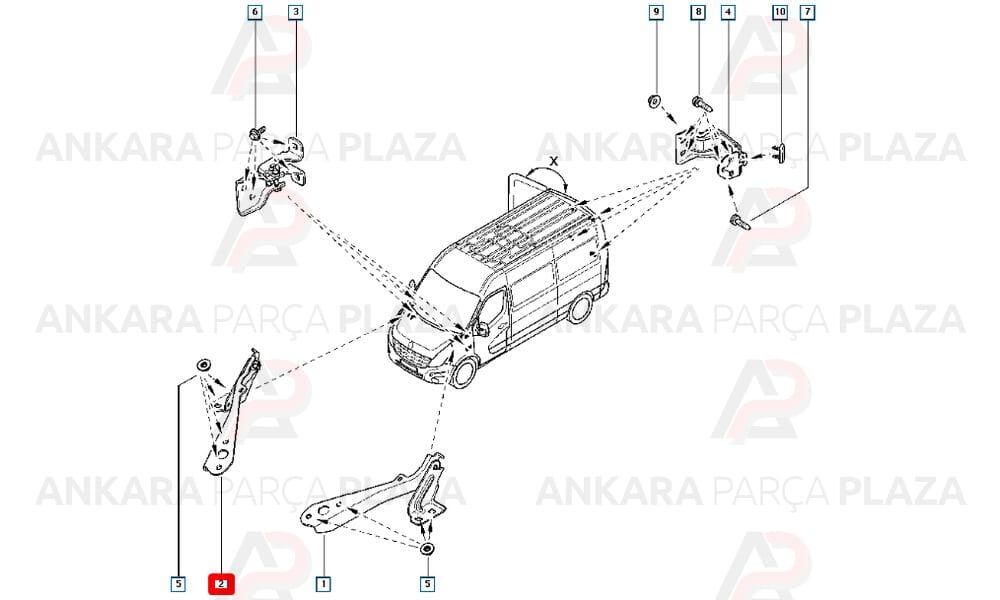 Motor Kaput Menteşesi Sağ Master 3 654000006R