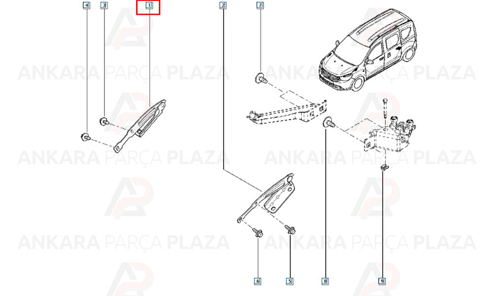 Dacia Lodgy 12 - 20 Kaput Menteşesi Sağ 654001891R
