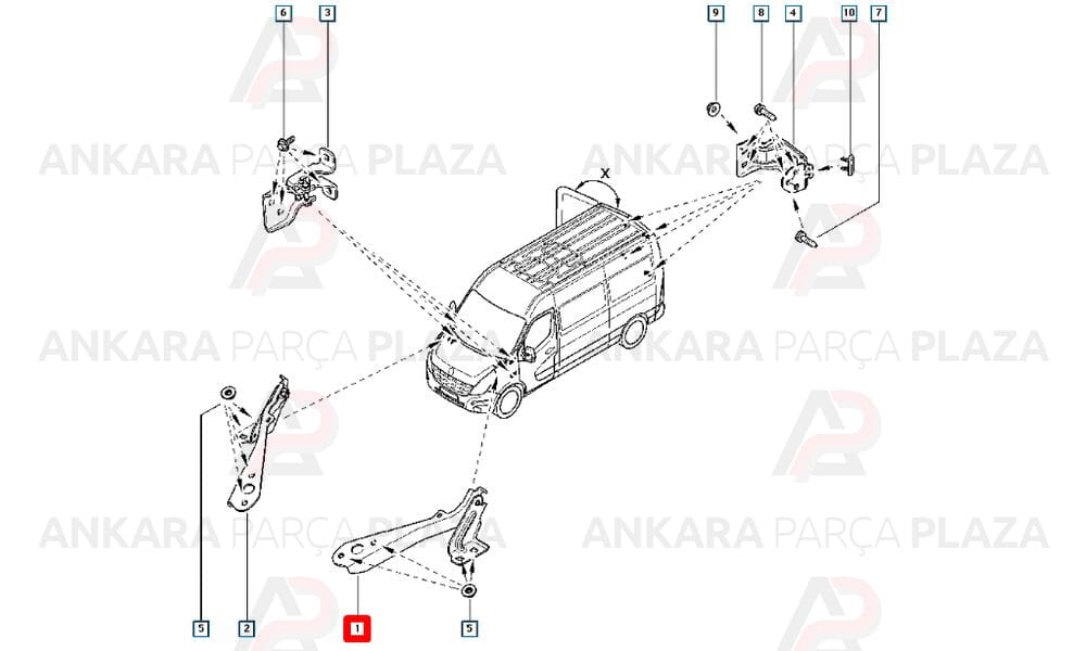 Kaput Menteşesi Sol Master 3 654010006R