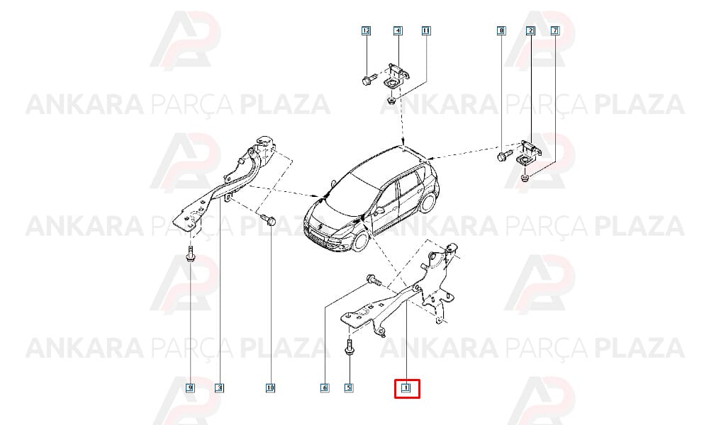 Sol Kaput Menteşesi Megane 3 654012134R