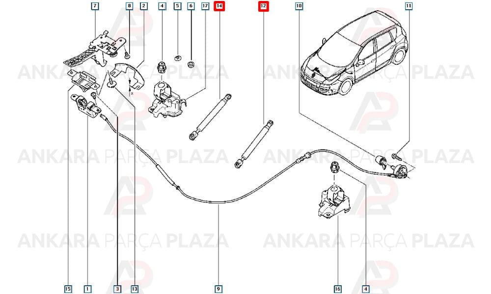 Kaput Amortisörü Renault Megane Scenic 2013 >