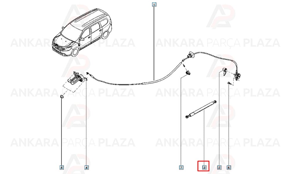 Dokker 13 - 20 Kaput Amortisörü 654704175R