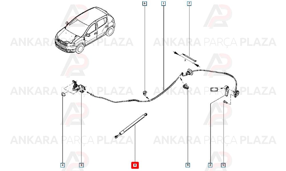 Motor Kaput Amortisörü Logan 2012 >