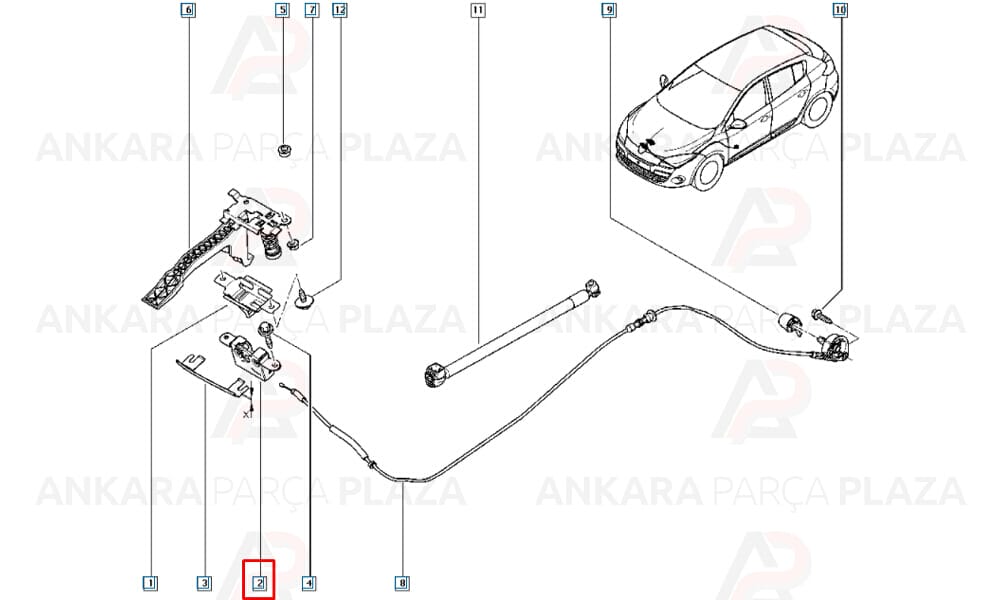 Motor Kaput Kilidi Soketlı Fluence 2009 >