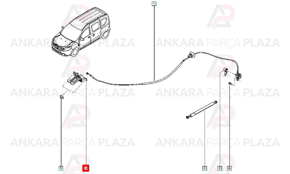 Dacia Dokker 13 - 20 Kaput Kilidi 656013195R