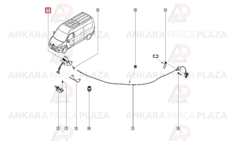 Motor Kaput Kilidi Emniyet Mandalı Master 3 2009 >