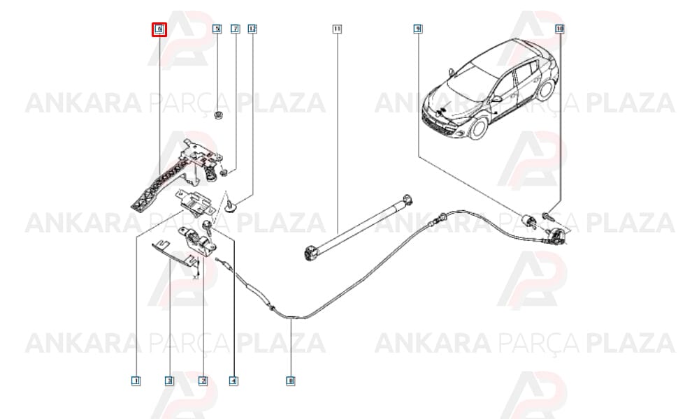 Motor Kaput Kilidi Emniyet Mandalı Fluence 2009 >